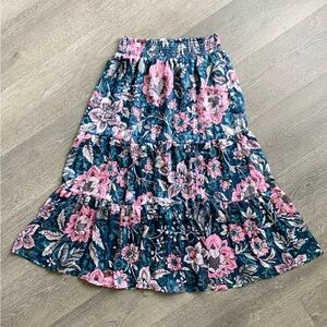 Forever 21 Floral Tiered Maxi Skirt